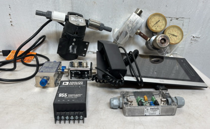 Water Pump & Box of Various Electronics & Parts
