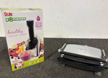 Yonanas Healthy Dessert Maker and Hamilton Beach Electric Grill Press