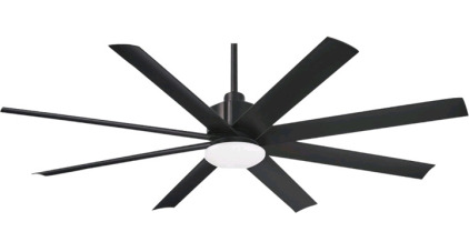 (1) MINKA-AIRE F888L-CL Slipstream 65 Inch Outdoor Ceiling Fan with Dimmable LED Light and DC Motor in Coal Finish, (1) Office Chair Mat for Carpet Floor, 48"X60" Chair Mat, Slip Resistant Heavy Duty Under Desk Protector Carpeted Floors Mats, Office Low P