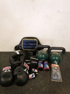 Wrestling Gear And Two 40 Pound Dumbbells