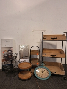 Shelves, 4-Tier Expandable Shoe Rack, Clock & More
