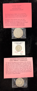 US 1776-1976 Bicentennial Eisenhower Dollar, Rare 1926 Silver Standing Liberty Quarter, Kennedy Half Dollar