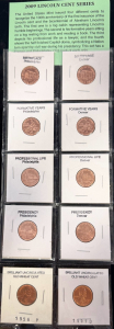 2009 Lincoln Cent Series, 1956P Brilliant Uncirculated Old Wheat Cent, 1957D Brilliant Uncirculated Old Wheat Cent