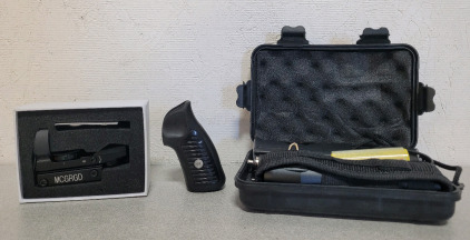 Lumitact G700 Tactical Flashlight, Factory Original Grip for Ruger SP101 Revolver, And My Crisis Gear Electro Dot Sight