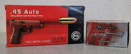 (50) Geco .45 Auto Full Metal Jacket Rounds And (20) Hornady 45 Colt Rounds