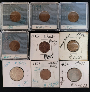 Rare Wheat Pennies, Trade Coin And Quarter