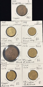 Collection Of Various Foreign Including 1944 Philippines Copper Centavos, 1935 Mexico Centavos Bronze Year Mint Coin, And More