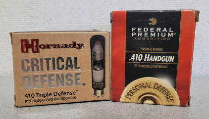 40 Rounds Of .410 GA.- Hornady Triple Defense And Federal Premium Personal Defense Rounds