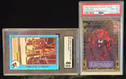 1994 Amazing Spider-Man Carnage PSA Graded Card And 1982 Topps E.T. Collectable/SGC Graded Card