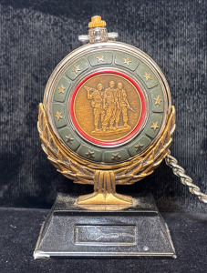 Vietnam UH-1 Huey Pocket Watch-Franklin Mint Silver Tone Green Military