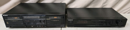 (1) Sony Stereo Cassette Deck, (1) Sony FM Stereo/FM-AM Tuner
