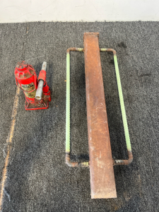Vintage Hydraulic Bottle Jack And A Fence Pole Stabber