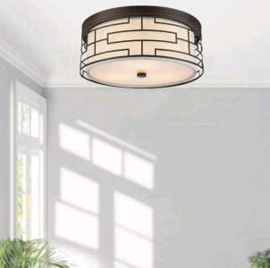 (1) AMMACX Semi Flush Mount Ceiling Light Fixtures, Black Oil Rubbed Bronze 3-Light 15.8'' Drum Linen White Fabric with Metal Frame Light Fixture for Bedroom Dining Room Kitchen Hallway Entryway, (1) Clamp On Desk Peg Board Gamer New Huhole 24 X 16 Black,
