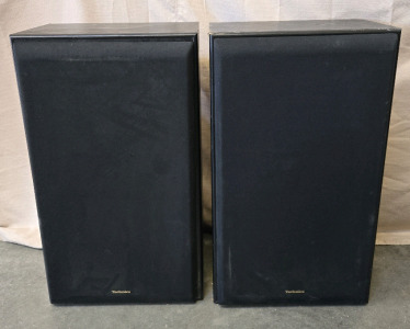 (2) Large Black Technics SB-PRO9 3-Way Speaker System