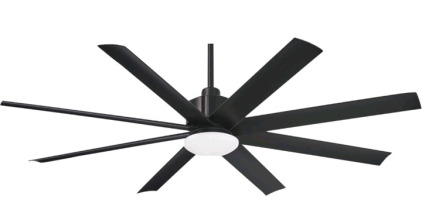 (1) MINKA-AIRE F888L-CL Slipstream 65 Inch Outdoor Ceiling Fan with Dimmable LED Light and DC Motor in Coal Finish, (1) Classic Acrylic Calendar for Wall | Oversize 36' X 24' | Clear Home Office Glass Calander Dry Erase Board, (1) Adeco Metal Minimalist F