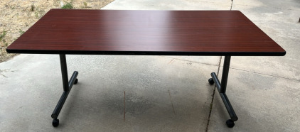 3&rsquo;x6&rsquo;x30&rdquo; Folding Rolling Wood Top Tables