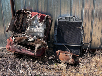 OFFSITE CALDWELL - Antique Vehicle Seat and Radiator