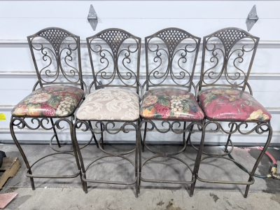 (4) Metal Bar Stools