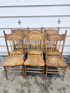 (6) Wooden Chairs