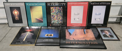 Lot of Assorted Inspirational Framed Posters & Picture Frames