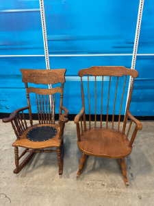 (2) Wooden Rocking Chairs