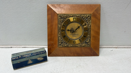 Vintage 1887 DeVilbiss Nose And Throat Atomozer,Vintage 1955 General Electric Wall Mount Clock