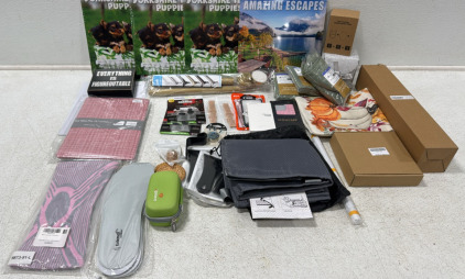 Assorted Amazon Returns (1) Shower Curtain Rod (1) Child Seat Mat (2) Smartwatch Band and more ..