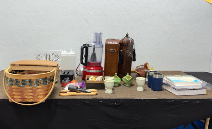 Assorted Home Goods ,Vintage Wood Metal & More.