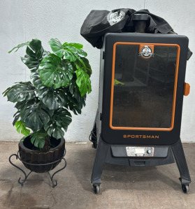 PitBoss Sportsman Smoker w/Cover and Manual , Faux Plant w/ Pot & Stand