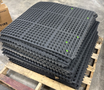 (26) Drain Threw Rubber Mats approximately 3&rsquo;x3&rsquo;