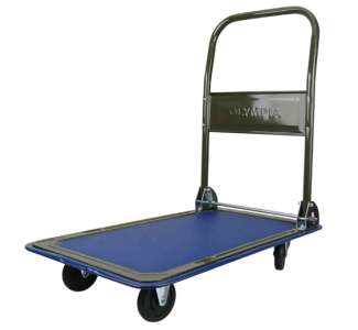 (1) Olympia Tools Foldable Push Cart Dolly - 300 Lb. Capacity Heavy Duty Platform Truck W/ 360&deg; Swivel Wheels - Black<br/><br/>