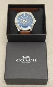 Coach Men&rsquo;s Watch W/ Blue Dial And Leather Band
