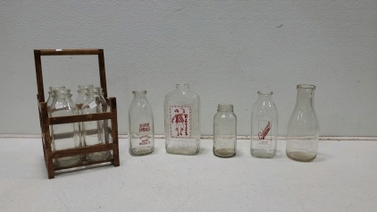Vintage Glass Milk Bottles