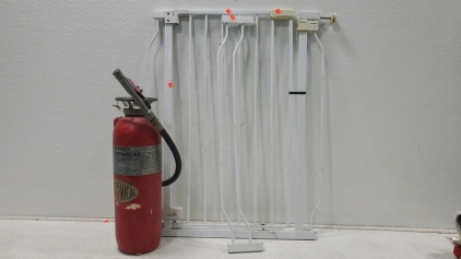 Vintage Fire Extinguisher and Baby Gate