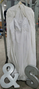 Wedding Dress and Wall Decor Letters