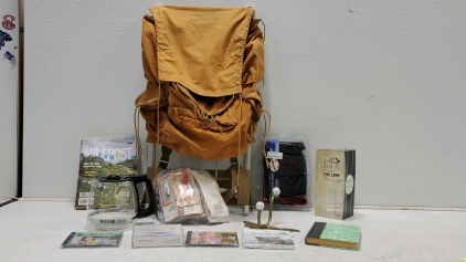 Vintage Outdoor Hiking Backpack, Fishing Gear And More
