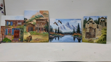 4 Handed Painted Pictures