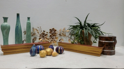 Blue Vase, Floating Shelf And More