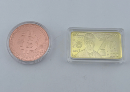 (1) 2013 Bitcoin & (1) 1 oz. $100 Trump Gold Novelty Bar