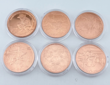 (6) 1oz. Copper Coins &ldquo;Wild West Set&rdquo;