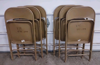 (6) Foldable Metal (Tan) Chairs
