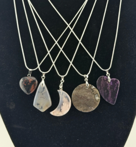 (5) Different Natural Stone .925 Necklaces