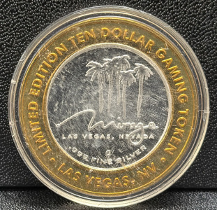 The Mirage Danny Gans $10 Gaming Token, .999 Fine Silver, 1995