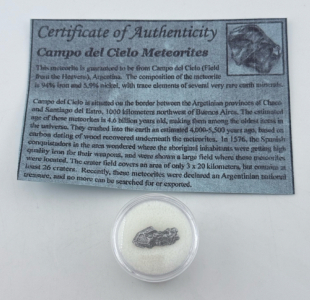 (1) 1.72 Gram Meteorite Space Rock W/ COA