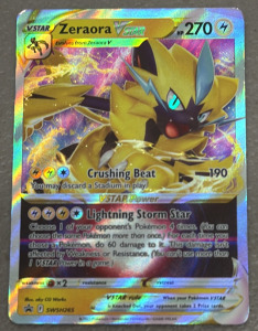 Pok&eacute;mon Zeraora VSTAR Card, 270 HP, SWSH265, VSTAR Rarity, 2022