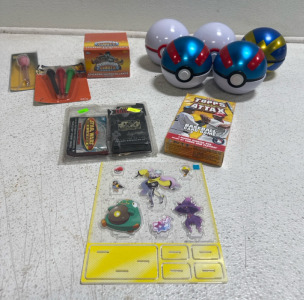 Assorted Pokemon Balls & Skylanders Stickers & Star Wars Trading Cards & More!