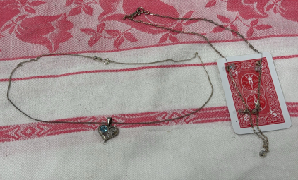 (2) Silver necklace