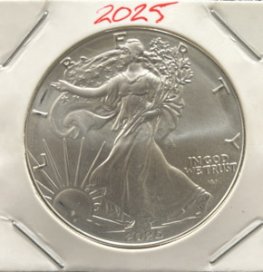 2025 American Silver Eagle Coin, 1 oz 99.9% Silver, $1 Denomination, West Point Mint