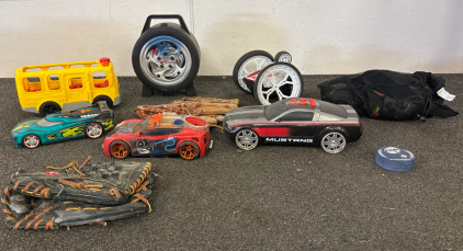 TOY CARS, KNEEPADS, BASEBALL GLOVES, STEELHEADS HOCKEY PUCK