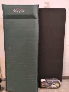 Camping mat and tent with accessories